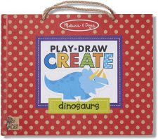Melissa & Doug Natural Play Play, Draw, Create Reusable Drawing & Magnet Kit – Dinosaurs 41 Magnets, 5 Dry-Erase Markers