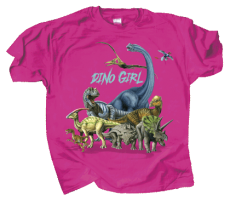 Dino girl shirt atlas wild cotton the dinosaur farm