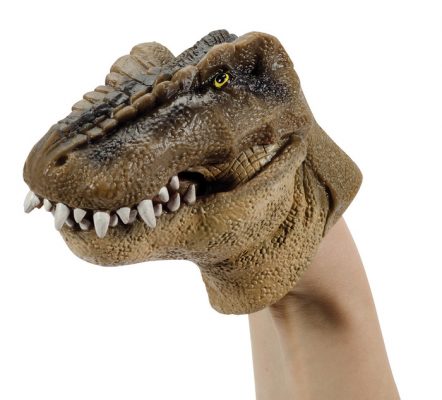 T-rex_Hand_puppet_brown_schylling_the_dinosaur_farm