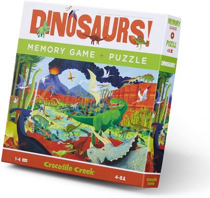 crocodile creek dinosaurs memory game and puzzle