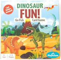 Triceratops, Pteranodons and Tyrannosaurs Rex all come together for a ROARING good time in this dinosaur inspired card game of Go Fish. In this game of strategy and memory skills, collect card sets and learn the name and phonetic pronunciation of 13 different dinosaurs along the way. Collect the most amount of card sets, and you'll STOMP out your competition with the win!