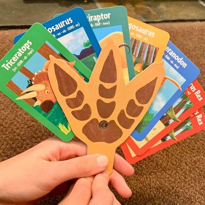 Dinosaur fun go fish card game card holder