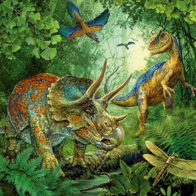 Ravensburger 09317, Dinosaur Fashion 3 x 49 Piece Puzzles in a Box, 3 x 49 Piece Puzzles for Kids 2