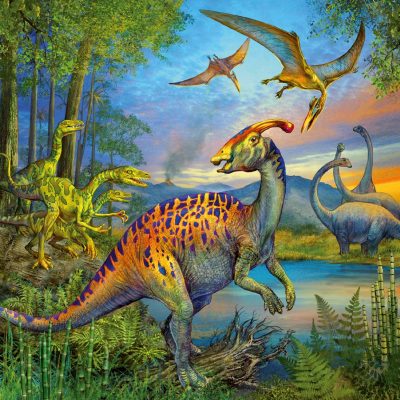 Ravensburger 09317, Dinosaur Fashion 3 x 49 Piece Puzzles in a Box, 3 x 49 Piece Puzzles for Kids 3