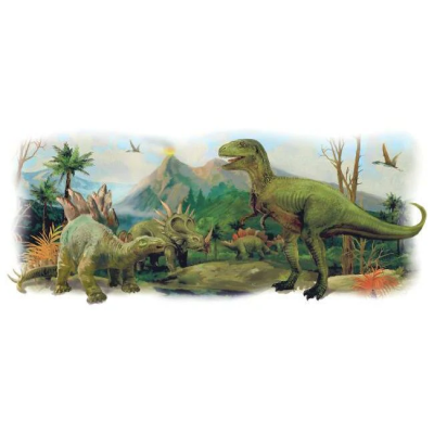 DINOSAURS GIANT SCENE PEEL AND STICK WALL GRAPHIC 1