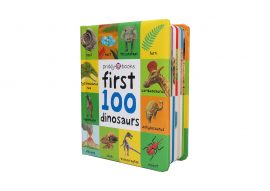 Roger Priddy's First 100: First 100 Dinosaurs is full of first dinosaur words to read and learn. With a padded cover and a small, easy-to-hold size, this new addition to the First 100 series is the perfect little book for dinosaur fans. Covering many types of dinosaurs from carnivores to herbivores, horned dinosaurs to marine reptiles, and other dinosaur-related topics such as fossil discovery, there is no shortage of words to learn in First 100: First 100 Dinosaurs. Colorful illustrations and photographs of realistic dinosaur models give this book a fresh, vibrant look. The eye-catching cover has the unique branding of the First 100 series, making this another stand-out Priddy book to add to the bookshelf.