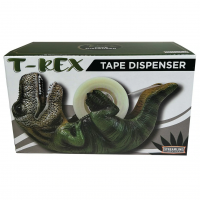 If T-Rexes needed tape, the T-Rex Tape Dispenser - Green would be their office supply pick. Today's dino lovers (and tape lovers) will want one of these tape dispensers in their room or office. From the top of dino nose to the tip of its tail, this tape dispenser is all dino fun but also, functional. Who wouldn't love the added fun of getting tape from a playful T-Rex? If you listen closely you can hear this T-Rex Tape Dispenser - Green roaring or at least making tape dispensing noises. It's dino-mite! Made of sturdy resin, this tape dispenser comes ready for dispensing in this era but with the dinosaur appeal of millions of years ago. Imagining a dino playing with tape can add a smile to a day of mundane office tasks -- T-Rex style! T-Rex Tape Dispenser - Green Features: Material: Resin Packaging: Color Box Size: 6.3” L x 2.65” W x 3.25”H