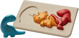 PlanToys Dinosaur Dino Puzzle (4642) | Sustainably Made from Rubberwood and Non-Toxic Paints and Dyes | Eco-Friendly PlanWood