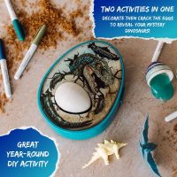 The DinoMazing Dinosaur Egg and Easter Egg Decorator Kit - Egg Decorating Spinner Arts and Crafts Activity - Includes Mystery Dino Eggs with Non-Toxic Slime