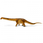 First described in 2017, this long-necked dinosaur is one of the largest animals to ever walk the earth. It measured over 100 feet long! Scientific Name: Patagotitan mayorum ("Titan from Patagonia, of Mayo") Characteristics: This dinosaur toy figure accurately represents what scientists believe this giant sauropod dinosaur may have looked like in life, with its long neck, thick legs, and long tail. It features a two toned brown coloration with striping and spots along its sides. Size: A big dinosaur deserves a big figure, and this Patagotitan toy figurine measures approximately 15 inches in length! The Patagotitan figure is part of the Wild Safari® Prehistoric World collection. All of our products are Non-toxic and BPA free.